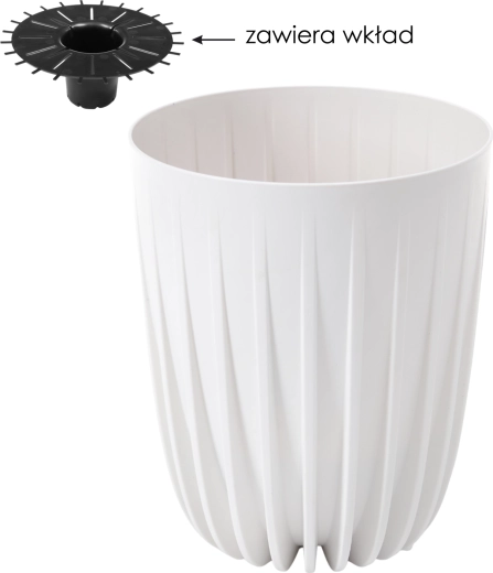 Pot de fleurs Lamela Mira 25 cm blanc avec insert