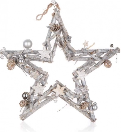 Étoile de Noël suspendue 35 cm, naturel