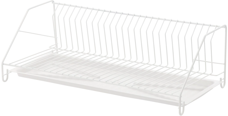 Égouttoir à assiettes à un niveau 50 cm, blanc laqué