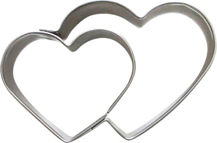 Emporte-pièces pour biscuits – deux cœurs, inox 5–6 cm