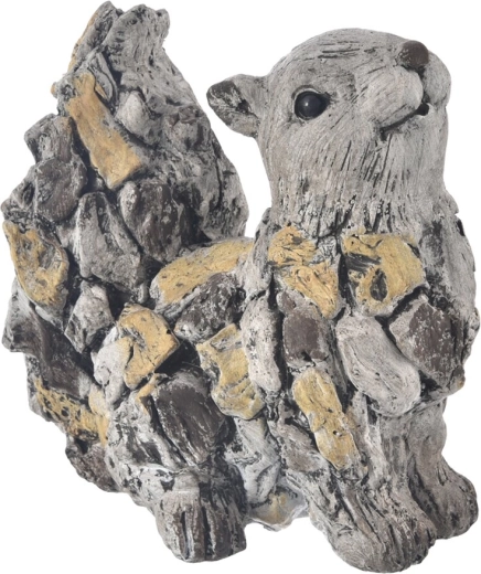 Décoration en céramique EBI écureuil aspect pierre 30 × 17 × 29 cm