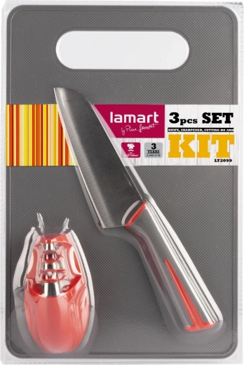 Ensemble de cuisine Lamart avec couteau, aiguiseur et planche à découper