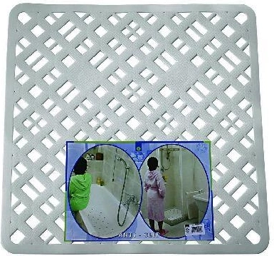 Tapis de douche antidérapant en caoutchouc 54 × 54 cm avec grille