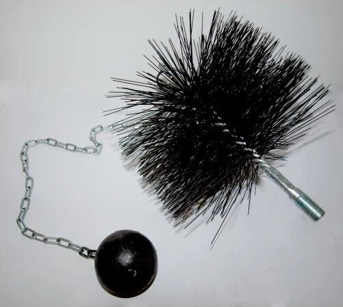 Brosse de cheminée 160 mm avec œillet et lest de 0,5 kg