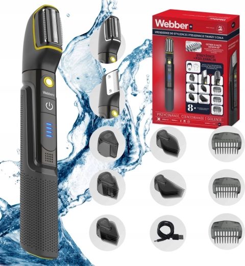 Webber tondeuse sans fil 8‑en‑1 pour le visage et le corps BG-600