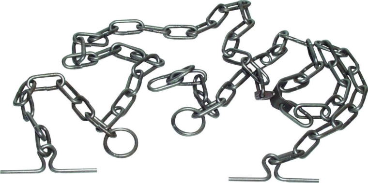 Lien pour vache avec chaîne galvanisée 5 mm, 135 cm