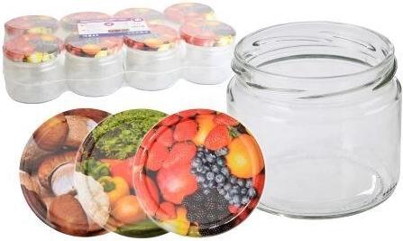 Bocaux de stérilisation 330 ml TWIST 82 avec couvercles, décor mixte (8 pcs)