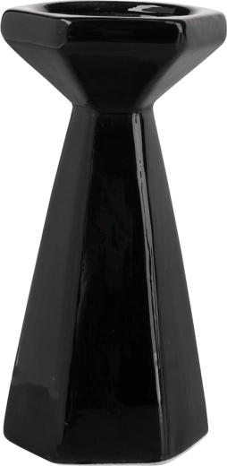 Bougeoir conique noir 17,5 cm