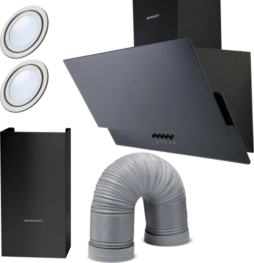 Hotte cheminee 60 cm Berdsen BT-211, noire
