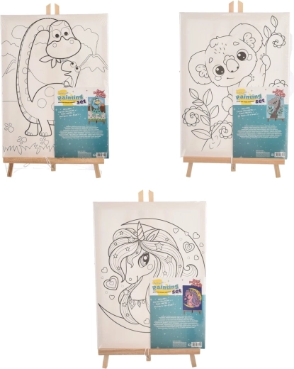 Kit créatif de peinture avec chevalet – 16 pièces (assortiment de 3 variantes)