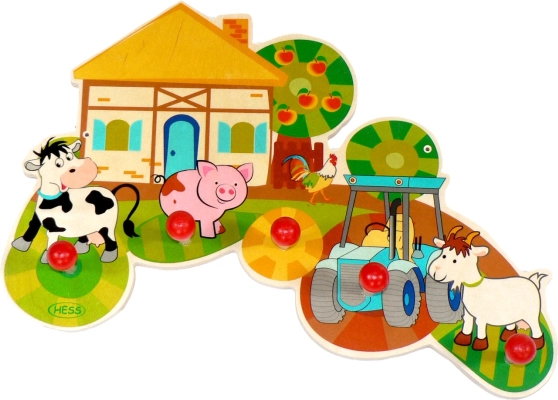 Hess patère Vie à la ferme en bois, 5 crochets