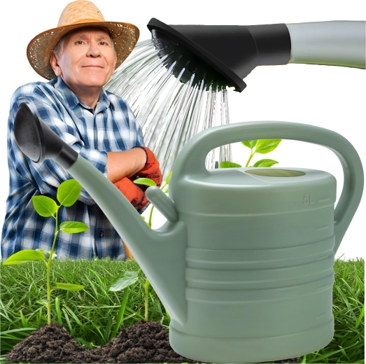 Arrosoir de jardin 5 l ovale en plastique avec pomme