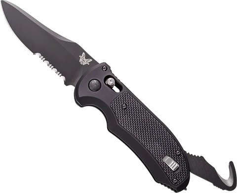 Benchmade Auto Triage, couteau automatique tactique 9 cm, tout noir, aluminium