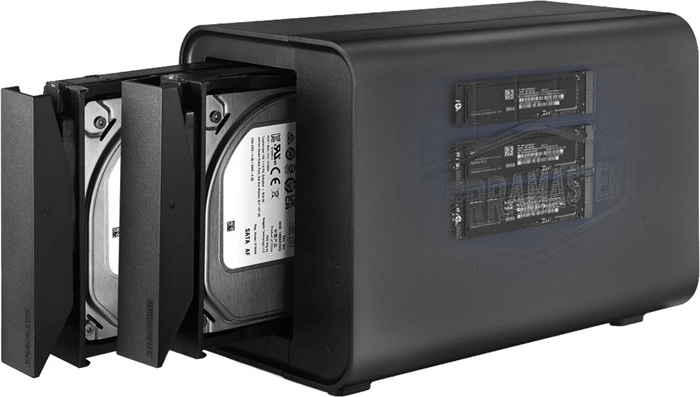 TerraMaster D5 Hybrid Boîtier externe DAS hybride 5 baies pour SATA et M.2 NVMe