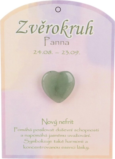 Cœur en néphrite pour le signe de la Vierge