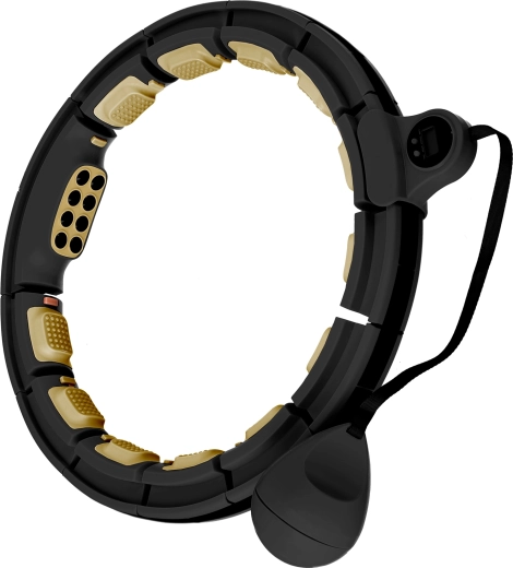 Cerceau hula hoop intelligent de massage avec poids, aimants et compteur – noir