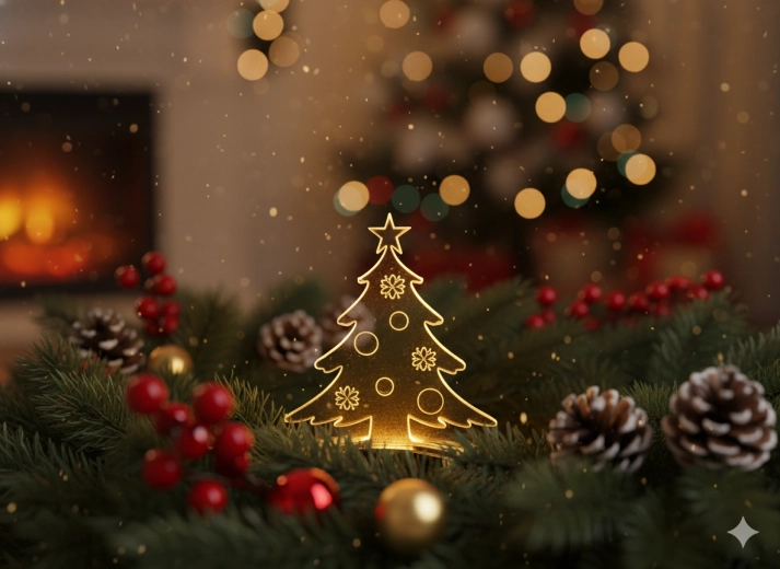 Set de 5 décorations LED avec différents systèmes de fixation et télécommande 10,5 cm