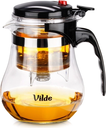 Théière en verre avec filtre à déclenchement 1,15 l