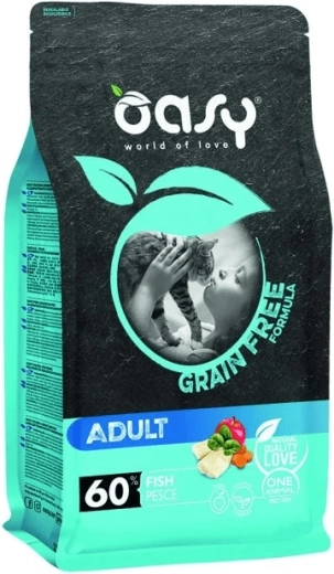 Oasy Grain Free Adult poisson 7,5 kg – aliment sans céréales pour chats adultes