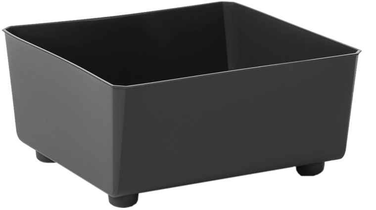 Pot de fleurs SAGA 285 × 285 mm noir en plastique recyclé