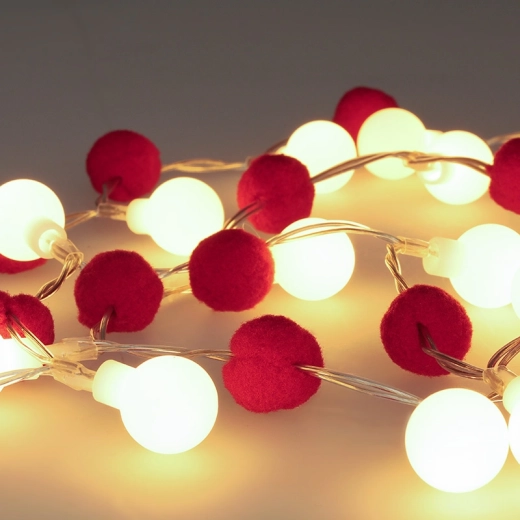 Guirlande de Noël LED Solight avec boules rouges, 20 LED, 1,5 m, à piles
