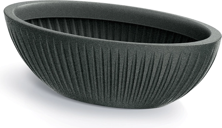 Jardinière ovale Latia 58 cm granit noir
