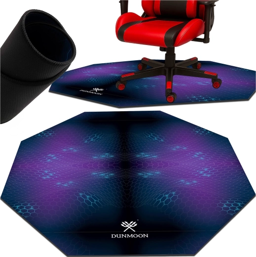 Tapis de protection gaming pour chaise DUNMOON octogonal 120 × 120 cm, 4 mm