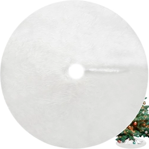Base blanche en fourrure pour sapin de Noël 72 cm