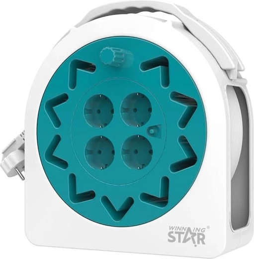 Enrouleur de câble WinningStar avec câble de 20 m et 4 prises 230 V