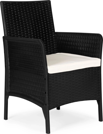 Fauteuil de jardin avec coussin, noir, MULTIGARDEN