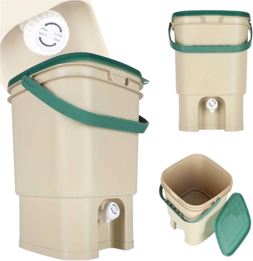 Composteur de cuisine domestique 15 L avec robinet