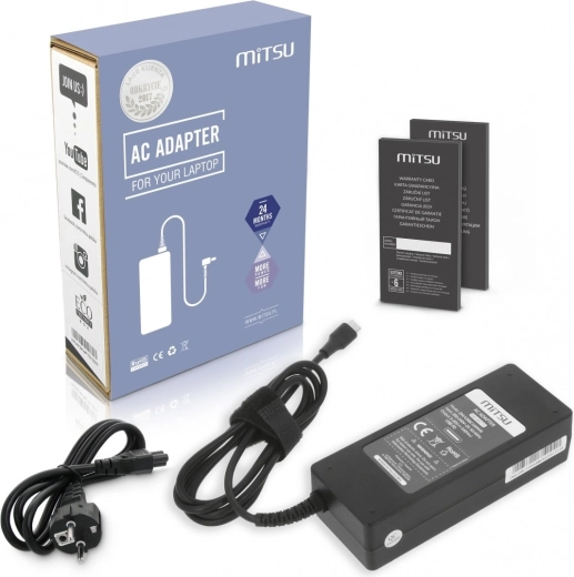 Adaptateur d’alimentation Mitsu USB‑C PD 100 W pour ordinateur portable