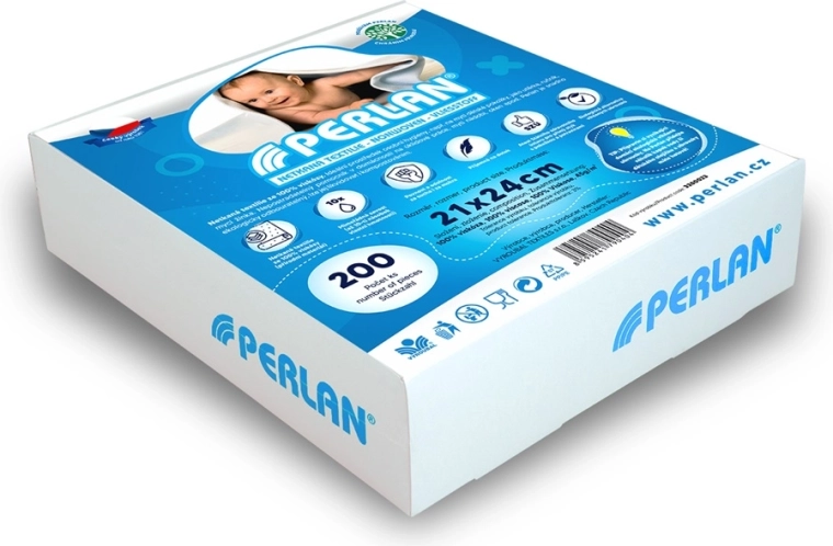 Lingettes non tissées Perlan 21 × 24 cm, 200 pcs
