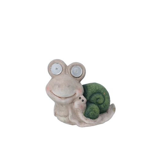 Figurine de jardin escargot avec yeux LED 17,5 × 10,5 × 14,5 cm