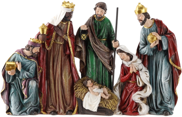Crèche décorative Naissance de Jésus avec les trois rois - 1 pièce