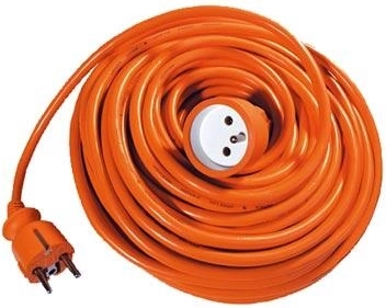Rallonge 25 m, 1 prise, orange