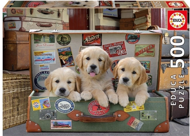 Puzzle Educa Chiots dans une valise 500 pièces