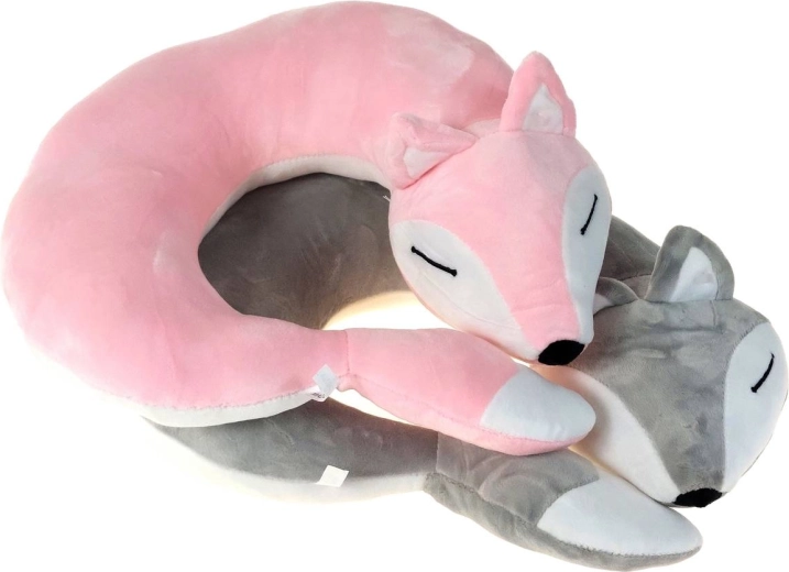 Adar coussin de voyage en peluche pour le cou renard 33 × 29 cm - 1 pièce