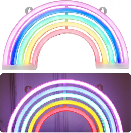 Lampe décorative néon LED en forme d’arc-en-ciel