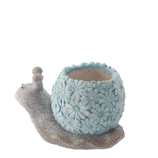 Jardinière de jardin en forme d’escargot de couleur bleue