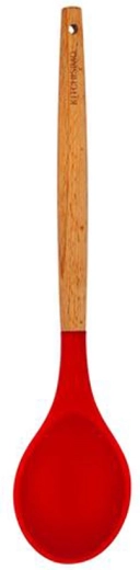 Cuillère de service Kitchisimo, rouge, silicone et bois