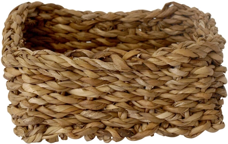 Panier bas carré en herbier marin 22 × 22 × 10 cm