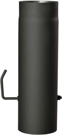Conduit de fumée avec clapet 125 mm, longueur 1000 mm, noir