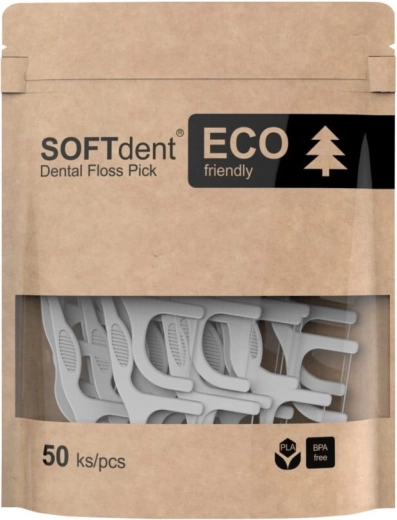 Softdent Eco cure-dents avec fil 50 pcs