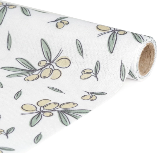 Chemin de table avec motif d’olives 180 × 28 cm