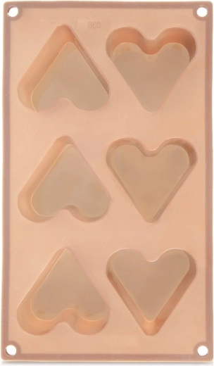 Moule en silicone pour biscuits cœur, beige 29 × 17,5 × 3,8 cm