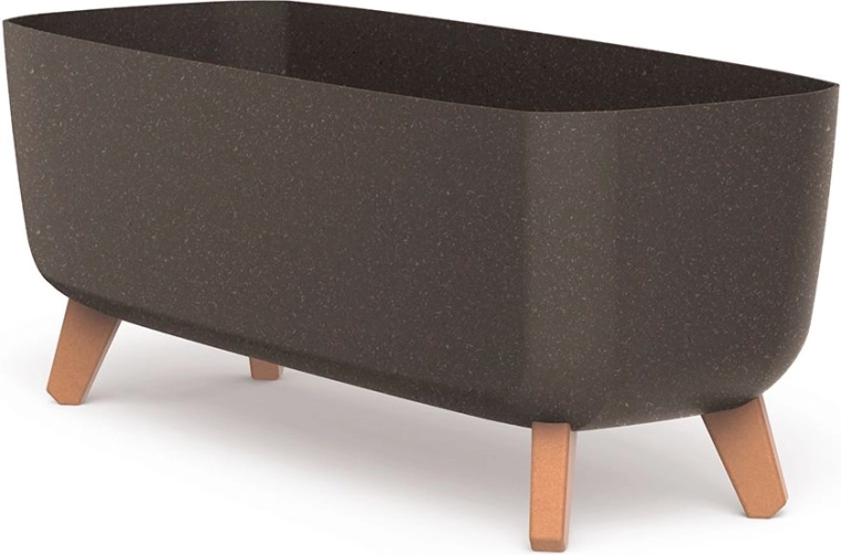 Jardinière auto-irrigante avec pieds 58 cm ECO Wood café