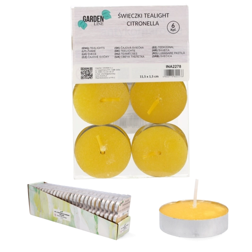 Lot de 6 bougies chauffe-plat Citronnelle en godet métallique