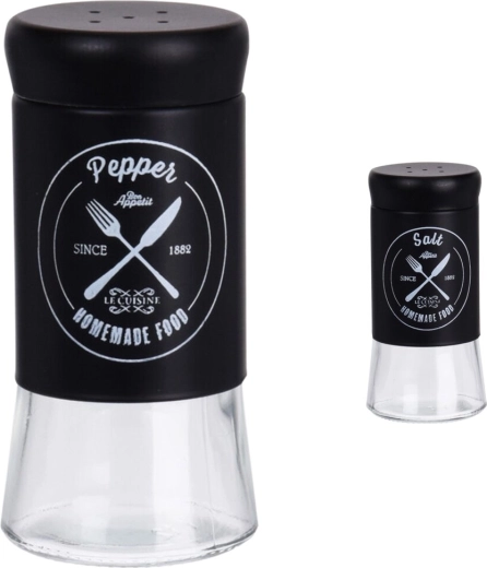Salière en verre avec saupoudreur et couvercle en plastique (mix)