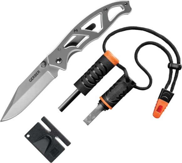 Gerber Paraframe combo – kit de camping 3 pièces (couteau, firesteel, aiguiseur)